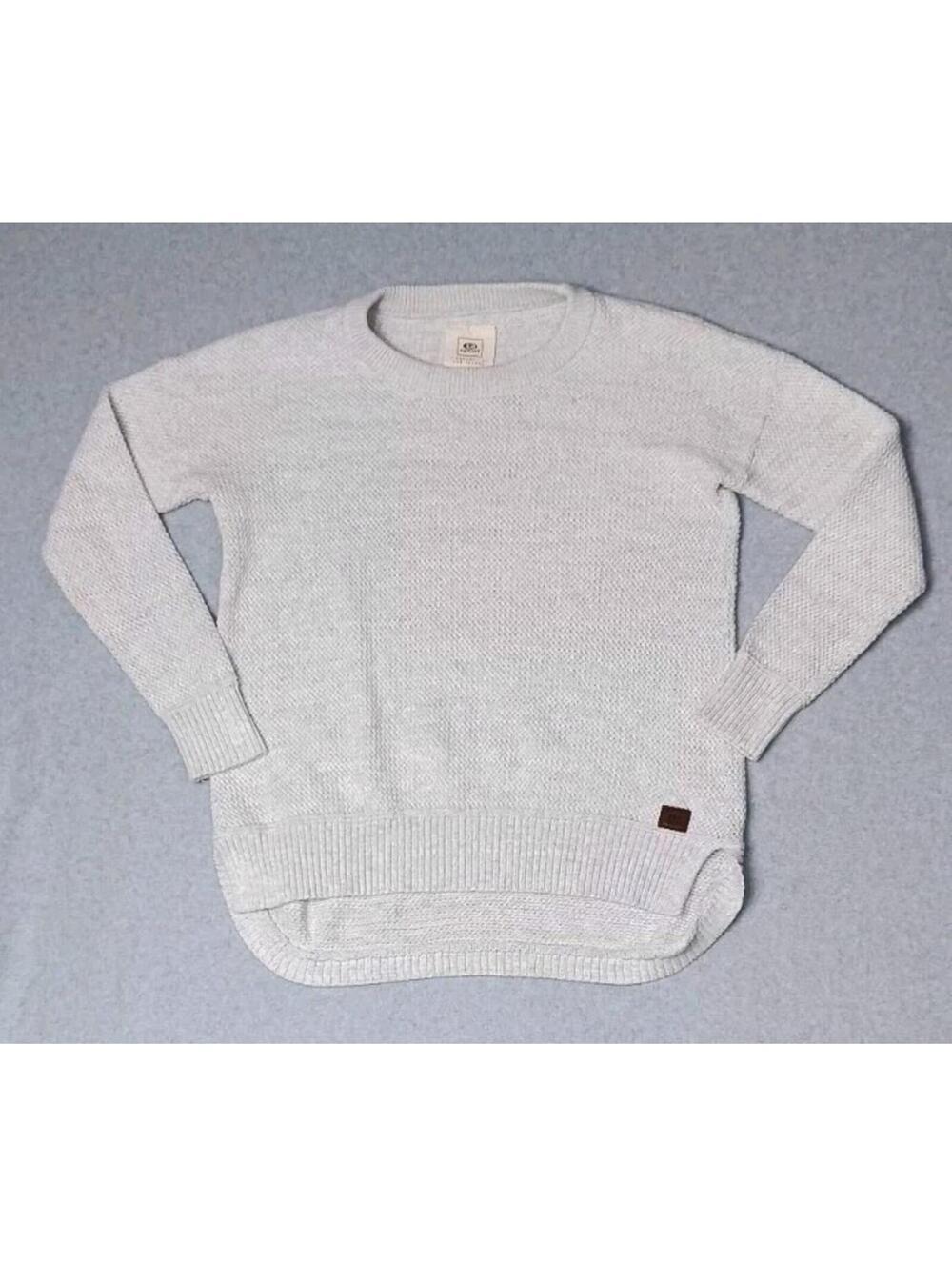 Ripcurl Waffle Knit Sweater Womens Size Medium Grey Long Sleeve Crew Neck